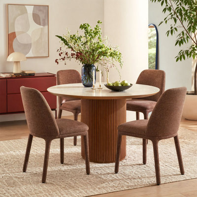 Chaise de salle à manger rembourrée en tissu de 19,5 po de hauteur (ensemble de 4)