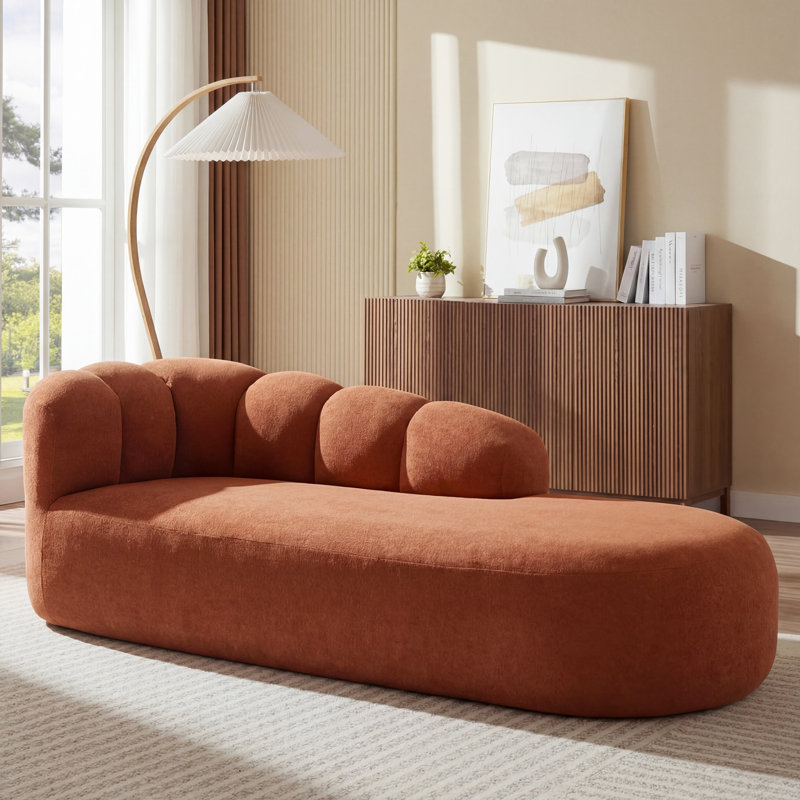 Chaise longue rembourrée Airella, Orange foncé