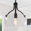 Lustre tambour industriel 1 lumière avec abat-jour en verre transparent-1745004984