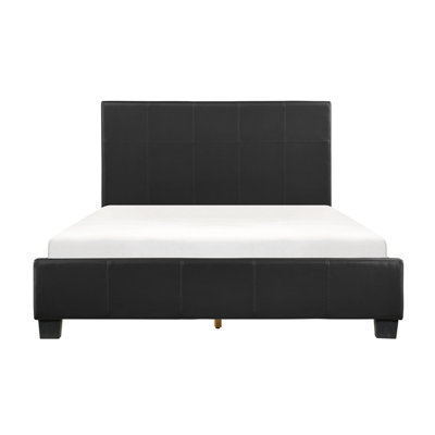 Contemporary Design 1pc California King Size Bed Durable Faux Leather Upholstered Unique Style Bedroom Furniture