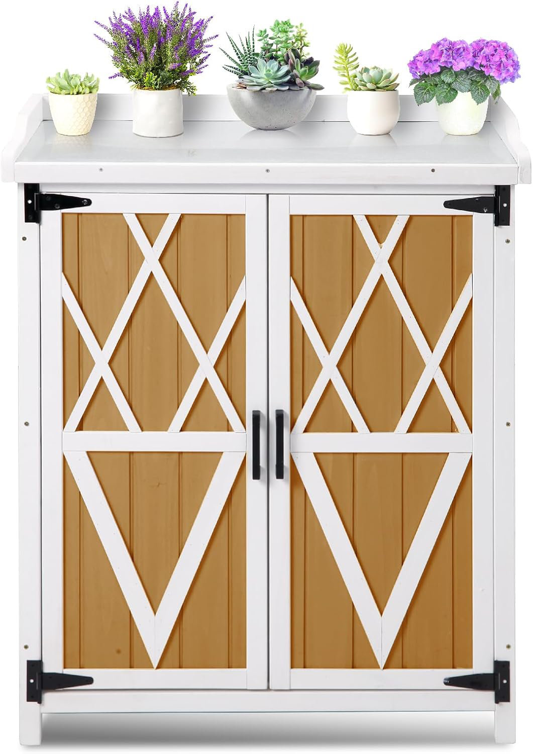 Potting Bench With Storage HABAU Outdoor Storage Cabinet For Patio