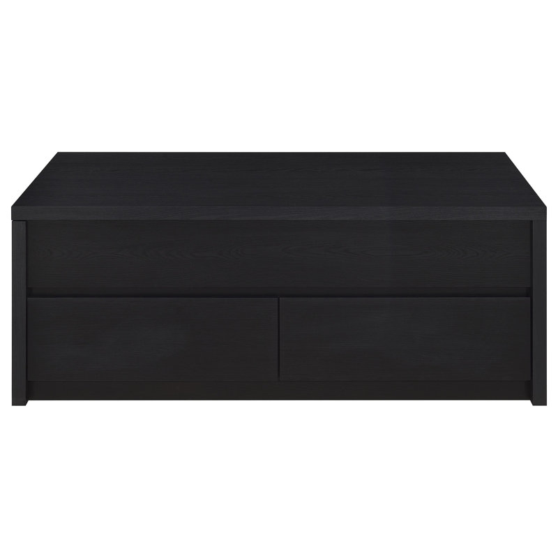 Canyon Black Lift Top Cocktail Coffee Table With Dual Drawers