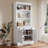 83.4"Tall Bookshelf Suite, Modern Bookcase Suite With LED Lighting,2-Piece Set Storage Bookcase Pantry Cabinet
