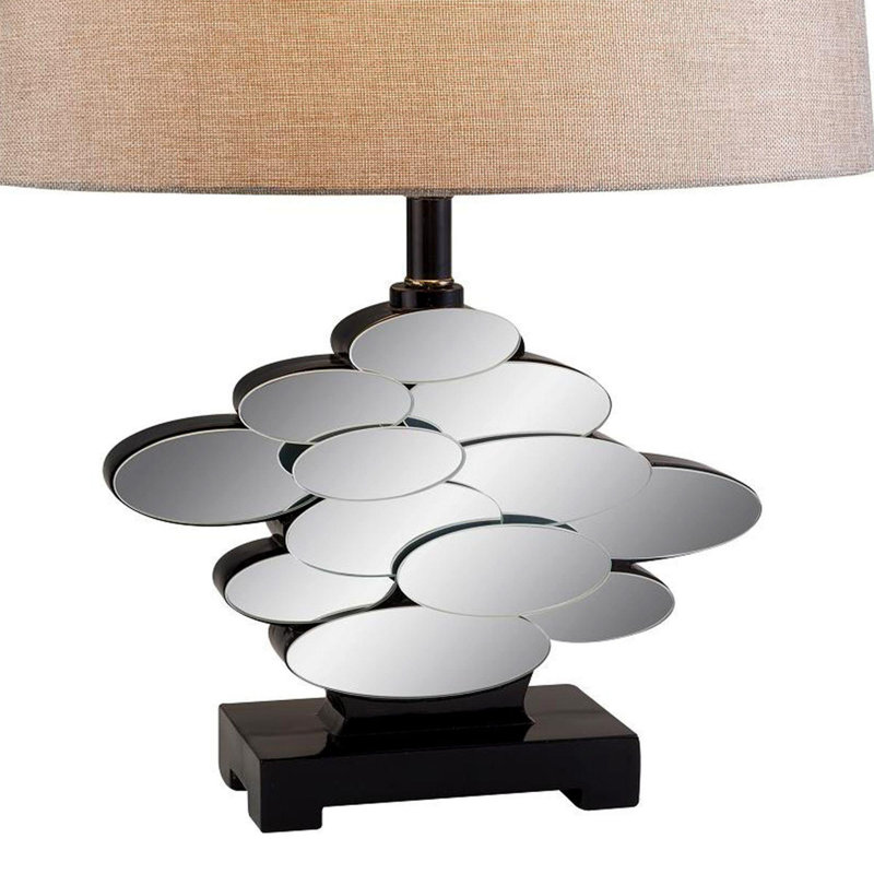 Lampe de table haute en polyrésine de 25,5 po avec finition bronze et détails en verre