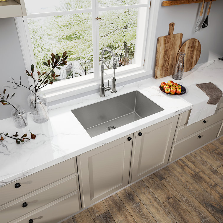 true flush mount stainless steel kitchen and bathroom sink