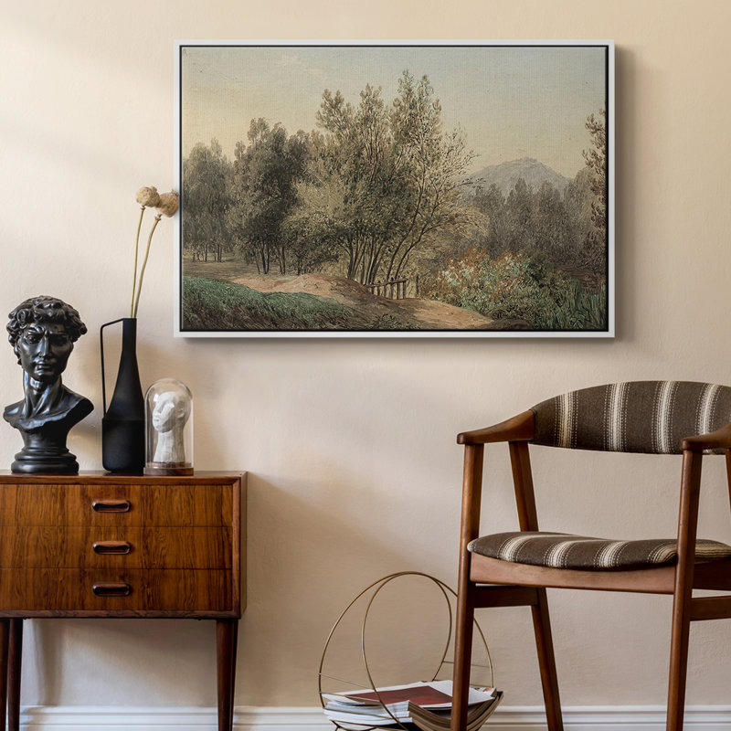 Paysage rétro-CDL III, H 17 po x l 25 po x P 2 po, Toile encadrée flottée blanche