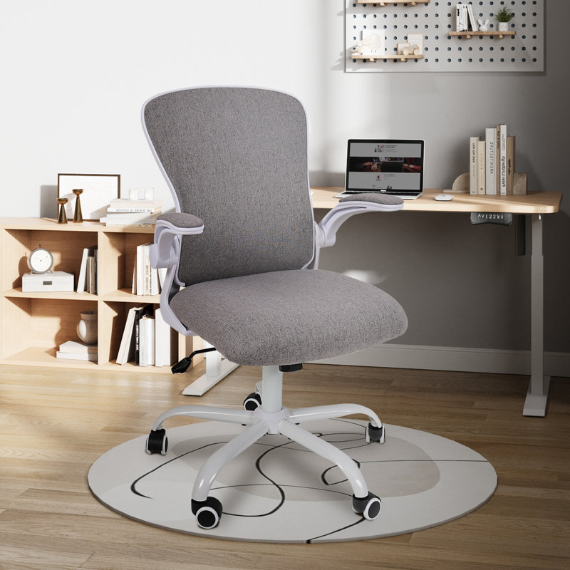 Modern Ergonomic Office Chair with Adjustable Lumbar Support, 360° Swivel Executive Computer Desk Chair with Flip-Up Armrests