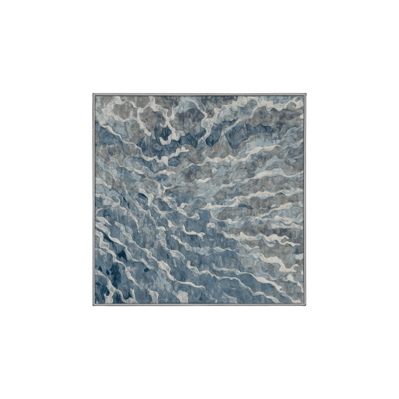 Tapis gris lavable à la machine, Carré 7 pi