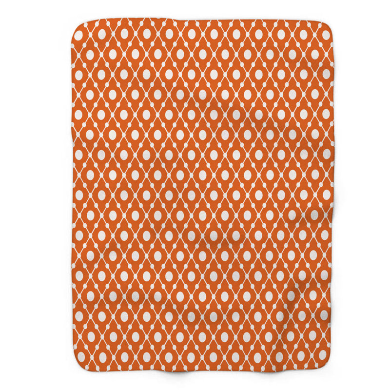 Dotty orange - 1 pièce Sherpa Premium Couverture 0228, L 50 po x L 60 po