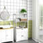 Armoire de salle de bain blanche en bois d'ingénierie avec rangement élégant