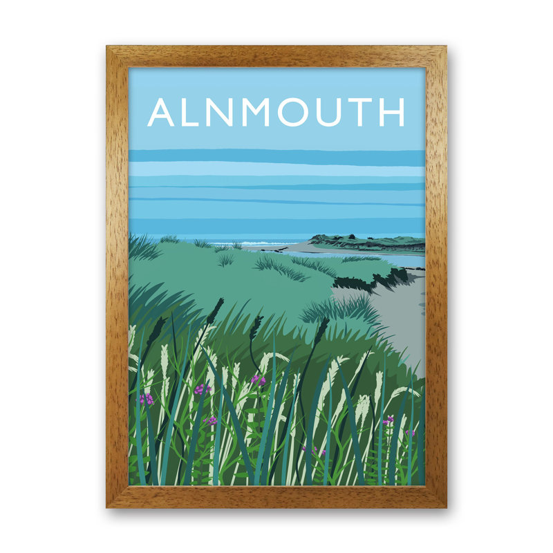 Alnmouth Portrait by Richard O'Neill - Print, 46cm H x 34cm W x 3cm D, Brown Framed
