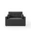 122cm Upholstered Convertible Sleeper Sofa Bed with Square Arm, Tufted Back, Pull-Out Chaise and Cushions