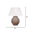 Cinder Terracotta Table Lamp with Linen Shade, Rusted Brown