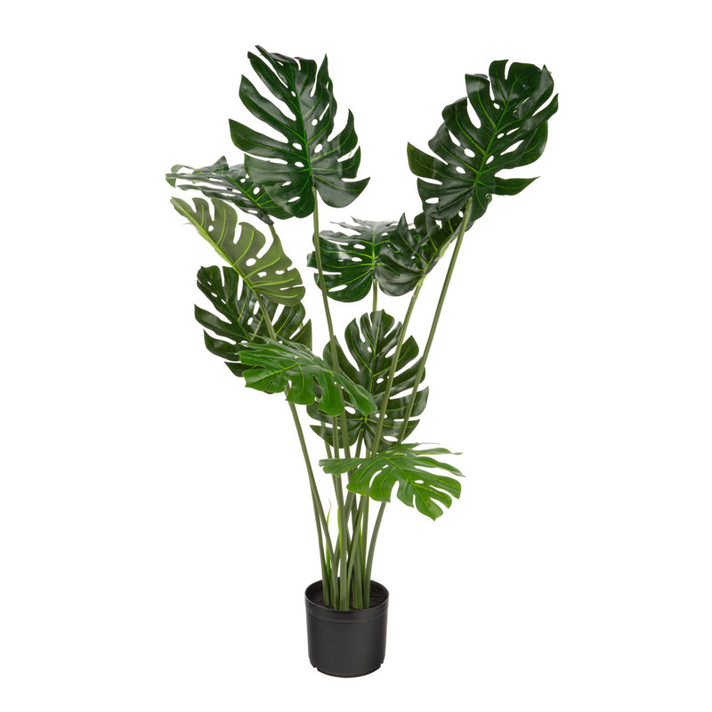 Faux Philodendron Plant in Pot, 47.24" H x 28" W x 28" D