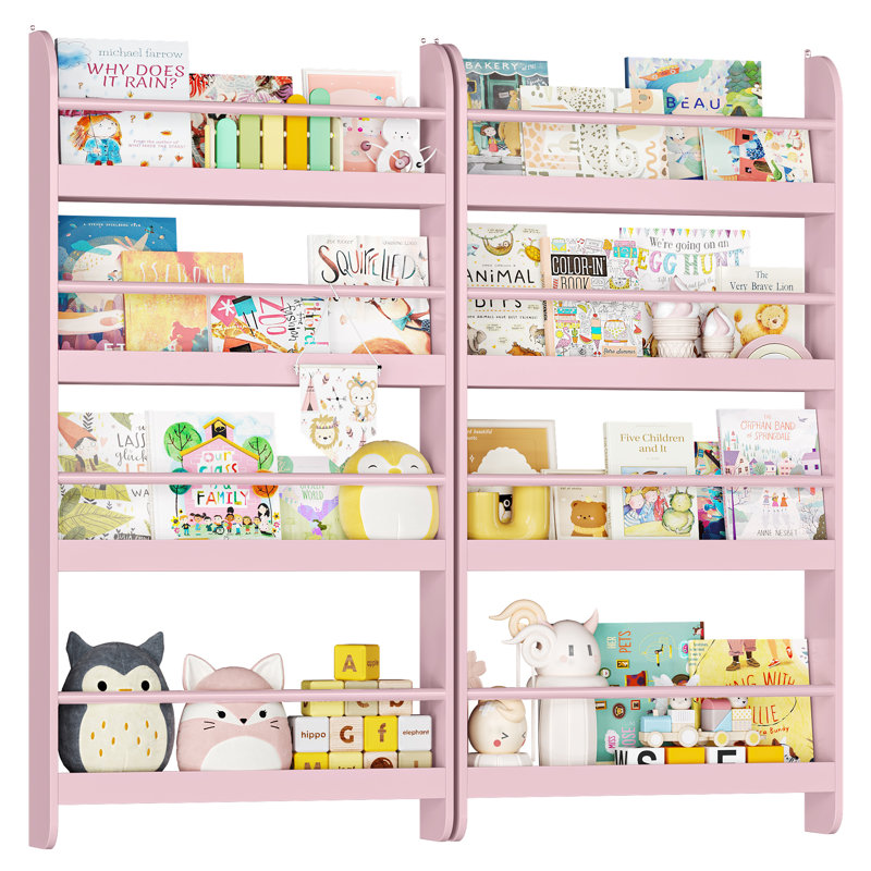 Bibliothèque pour enfants 2 pièces Phippen, Rose