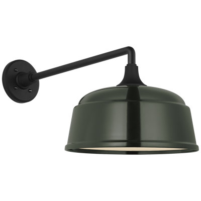 Thomas O'Brien, "Academy 17.5" Mack Barn Light in Matte Black with 16" Rockhouse Shade