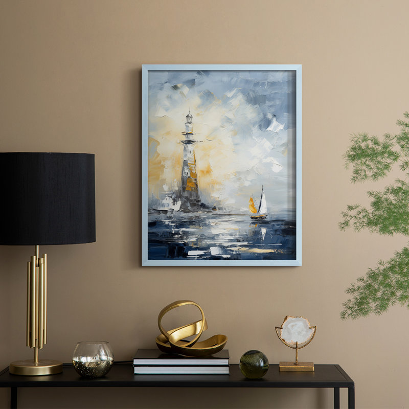 «NAUTICAL Series», reproduction encadrée en bois massif, H 21 po x l 17 po, Bleu