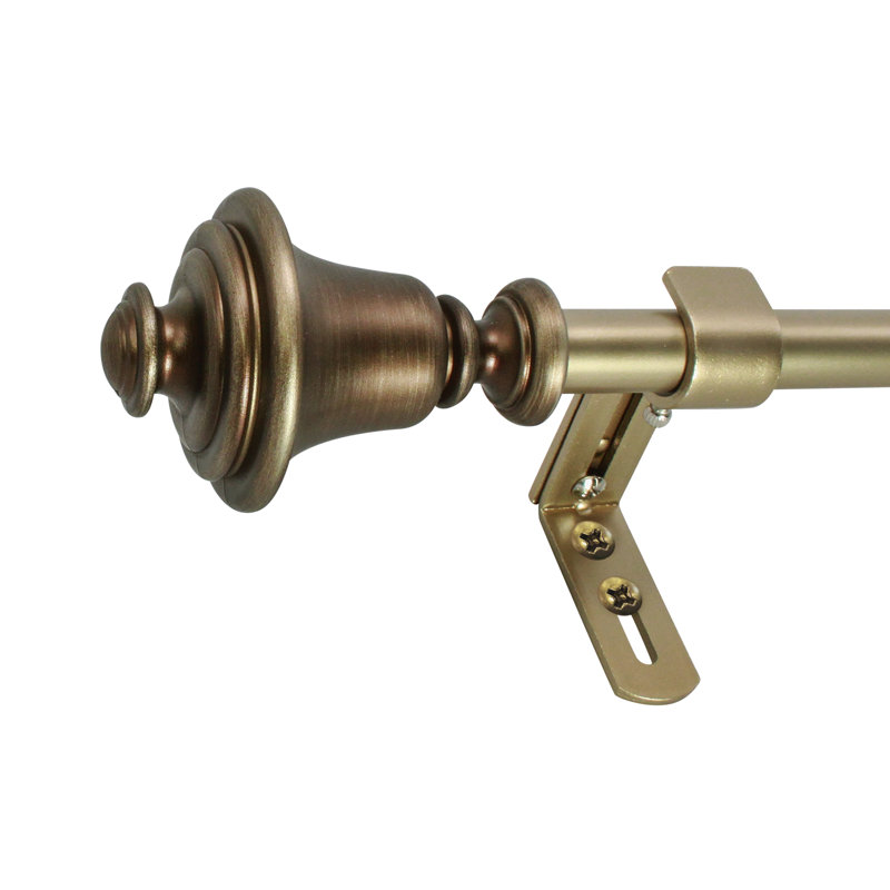 Tringle à rideaux simple à rideaux télescopent Amani Bell, H 2 po x l 128 po x p 2,5 po
