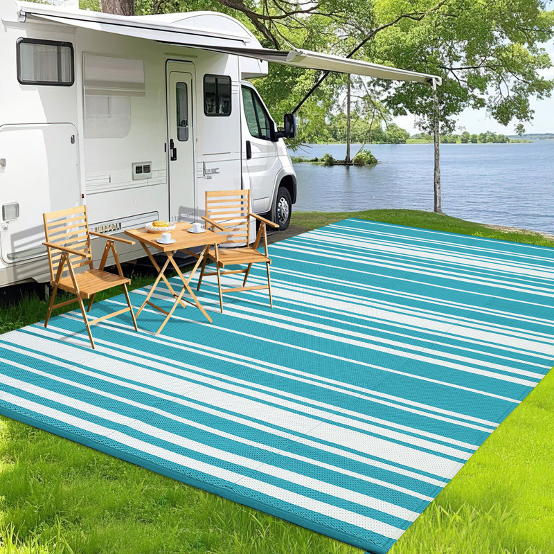Waterproof Outdoor Rug Plastic Straw Patio Camping Rug, Indoor Outdoor RV Mat Carpet for Deck, Camper, Porch, Balcony, Backyard, Picnic