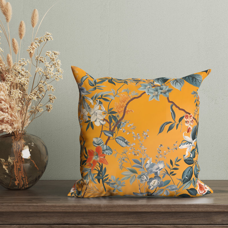 Housse de coussin réversible à motif floral Thalassa, H 22 po x l 22 po