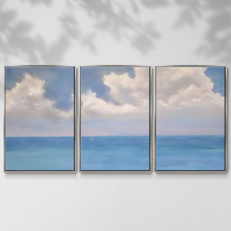 " Race Day II " 3 - Pieces, 36" H x 75" W x 2" D, Silver