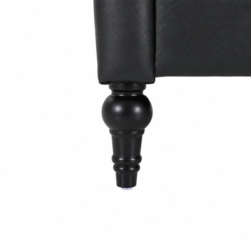 Fauteuil d'appoint en similicuir, Similicuir noir