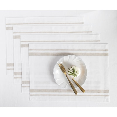 French Stripe - 100% Pure Linen Placemats