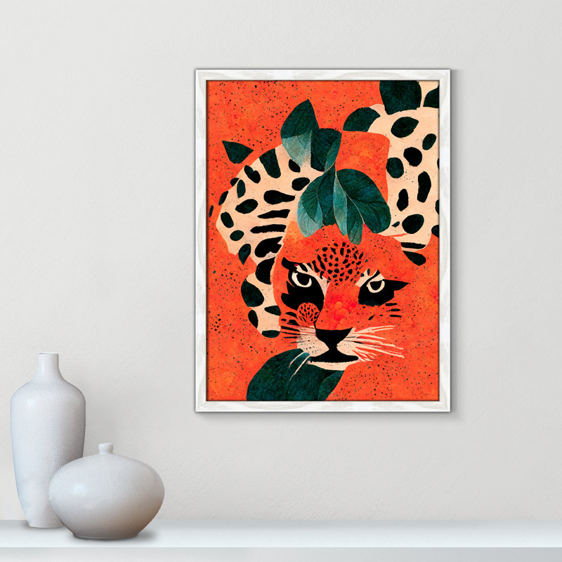 «Jaguar’s Gaze I» par Treechild, L 17 po x H 23 po, Impression encadrée, Grain de bois blanc