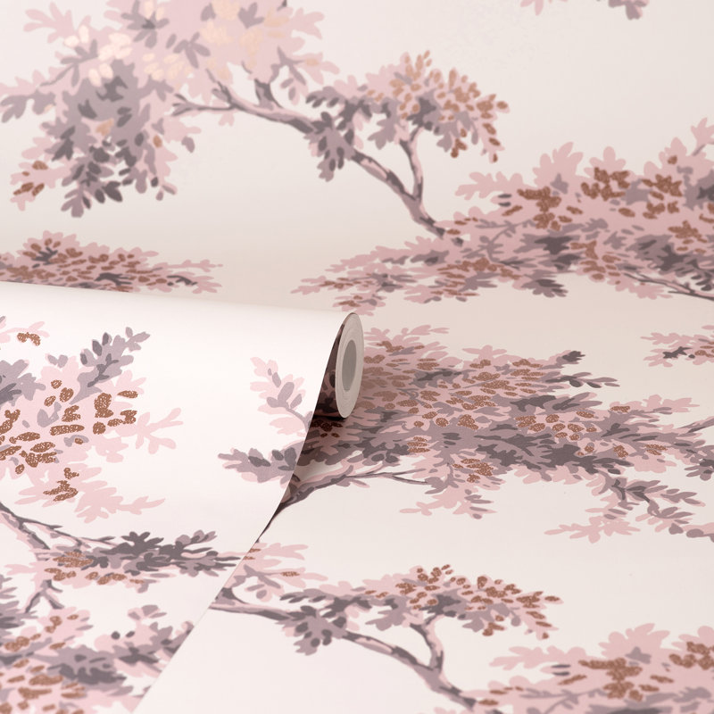 Rouleau de papier peint Bridgette Ashdown Tree L 33 pi x l 20,5 po, Rose
