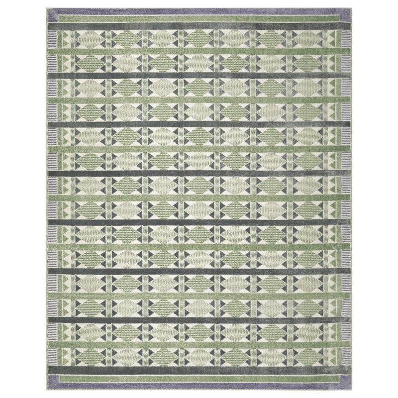 Tapis d'intérieur moderne bleu Maridee, Rectangulaire 8 pi x 10 pi