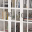 Bibliothèque autoportante en bois 78,7 "x H 47,2" avec 3 portes en verre