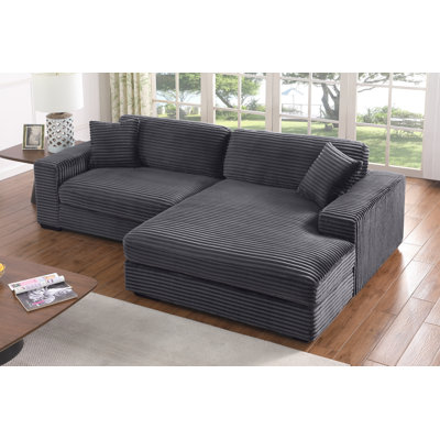 Anquantae 2-Piece Oversized Sectional Chaise Sofa with Comfy Deep Seat by Ebern Designs