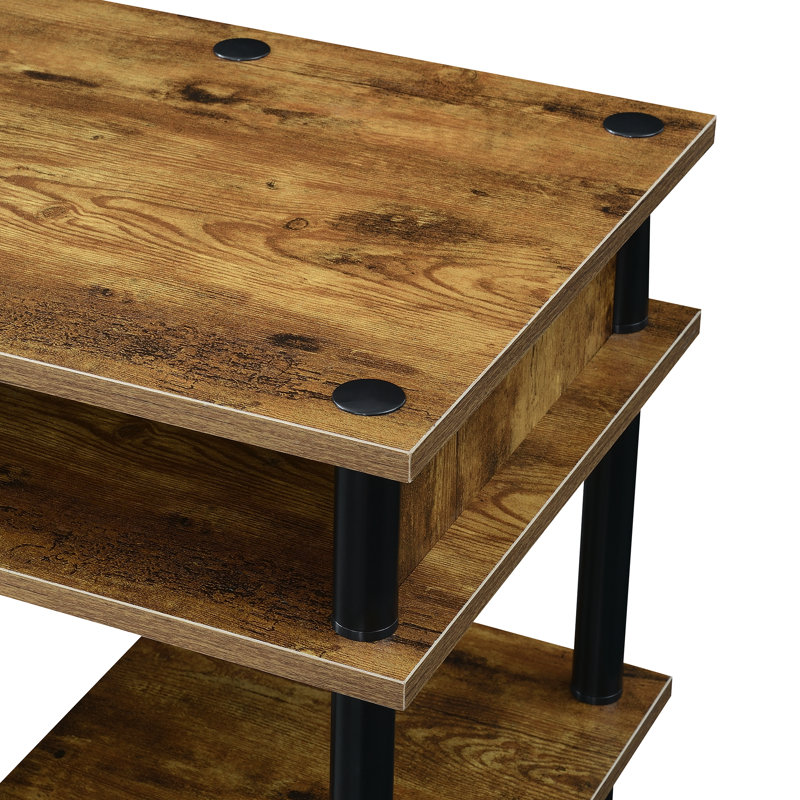 Bureau d'écriture avec tablettes sans outils Edwin, Bois de grange / poteaux noirs