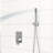 10 Inch Square Dual Shower Head - Wall Mounted With Handheld Spray