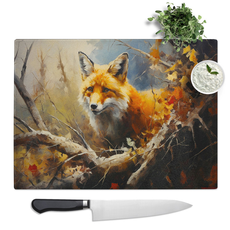Fox Contemporary  Glass Chopping Board