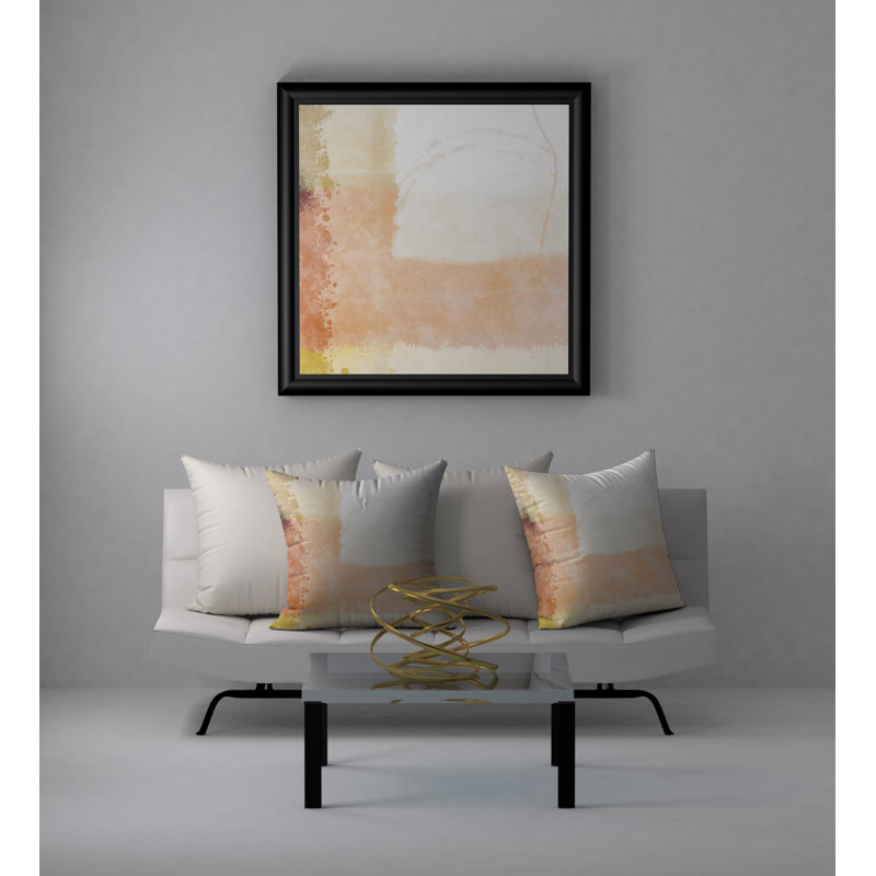 Housse de coussin carré et insert, 24" X 24", Blanc / beige / orange