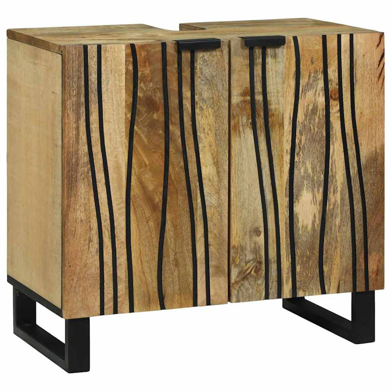 Sink Cabinet With Shelf With Door 62 X 33 X 58 Cm, Natural