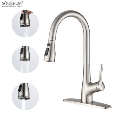 Robinet de cuisine rétractable à poignée simple