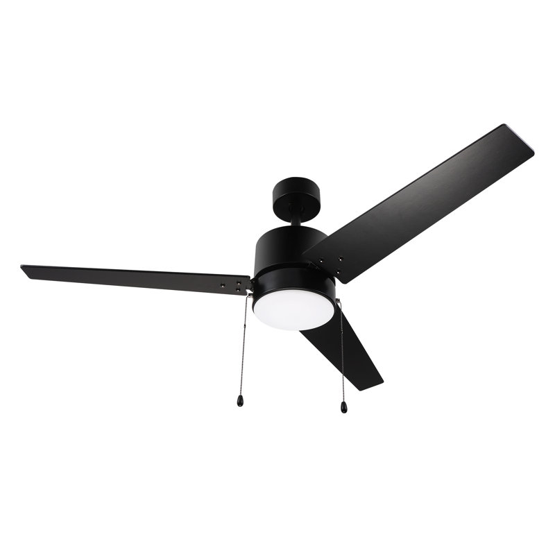 52'' Ceiling Fan with LED Lights, Black