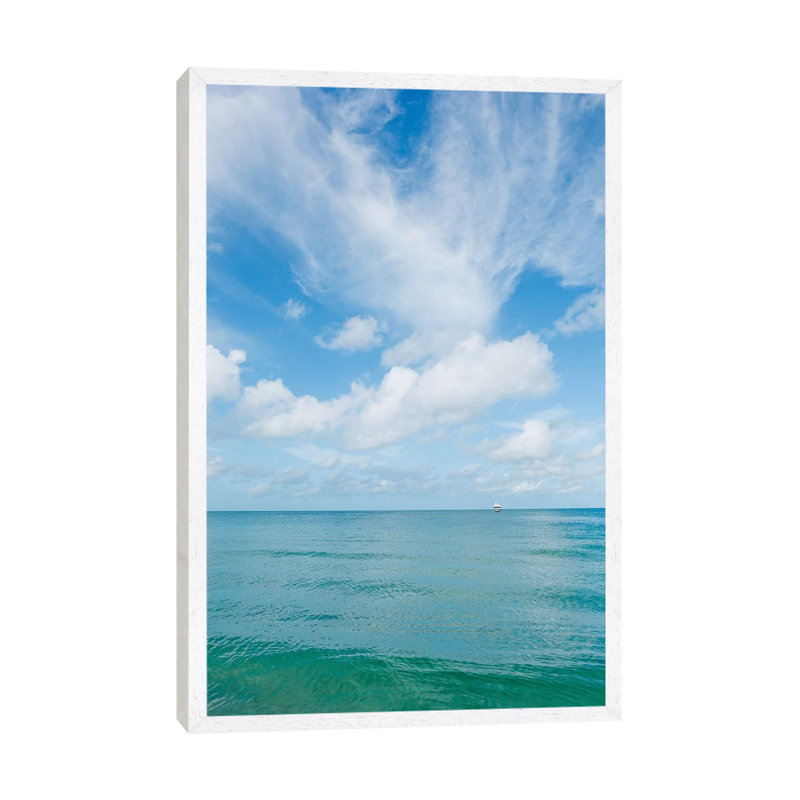 Florida Ocean View V by Bethany Young - Print on Canvas, 66.04cm H x 45.72cm W x 3.81cm D, White Framed