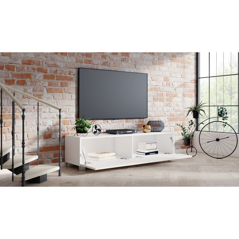 Unfinished TV Stand for TVs up to 55", Glossy White