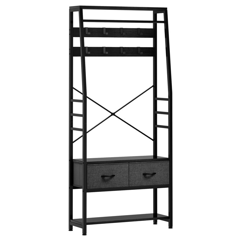 Hall Tree 80cm Wide, Black/Dark Grey