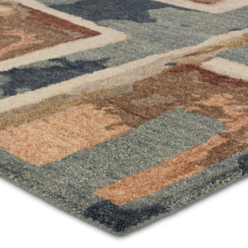 Zoe Bios By Jaipur Living Balsa HNC04 Handmade Abstract Peach and Blue Area Rug (8'x10'), Rectangle 8' x 10'