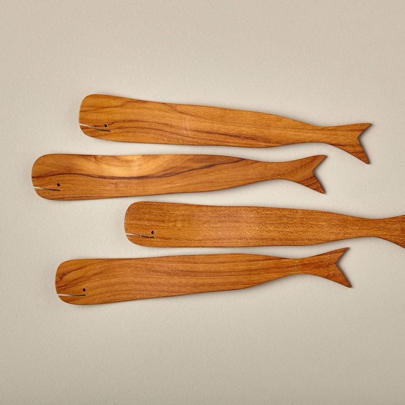Teak Whale Spreaders, Set of 4