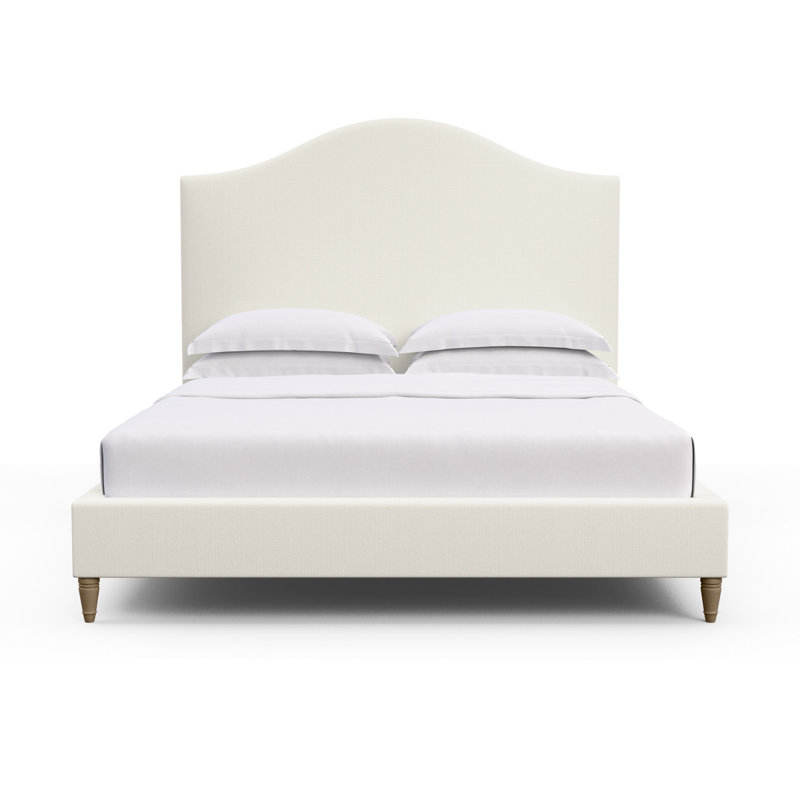 Montague Upholstered Bed, California King, Crushed Velvet Silver Streak, Weathered