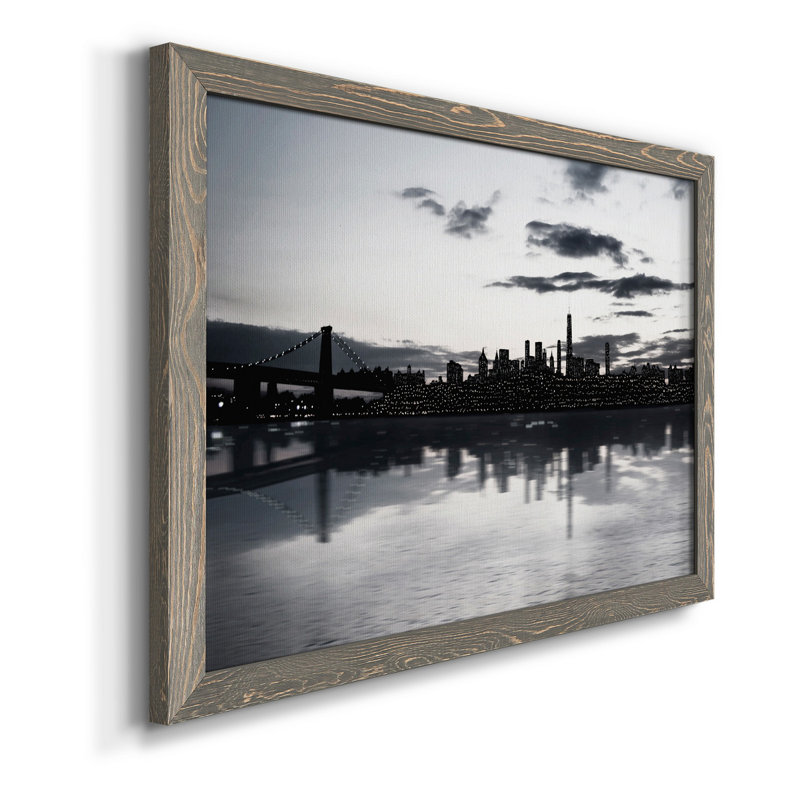 Shimmering Skyline - cadre photo, impression sur toile, H 17 po x l 20 po x P 1 po, gris