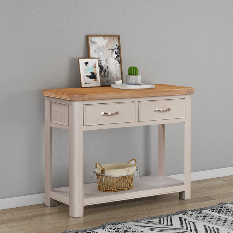 Comfrey 100cm Console Table, Grey, Oak