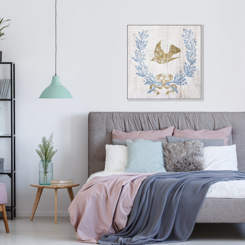 Couronne et ruban II - impression, Toile avec cadre blanc, H 31 po x l 31 po