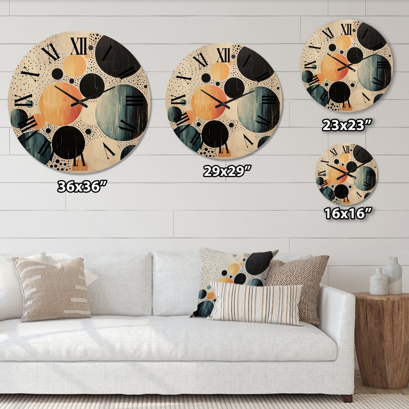 Horloge murale en bois massif Pamuklu, Moyenne