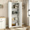 Armoires de cuisine avec 2 portes et 3 tablettes, blanc